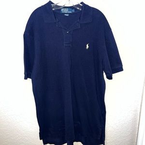 Navy Blue Mesh Ralph Lauren Polo - Mens Large